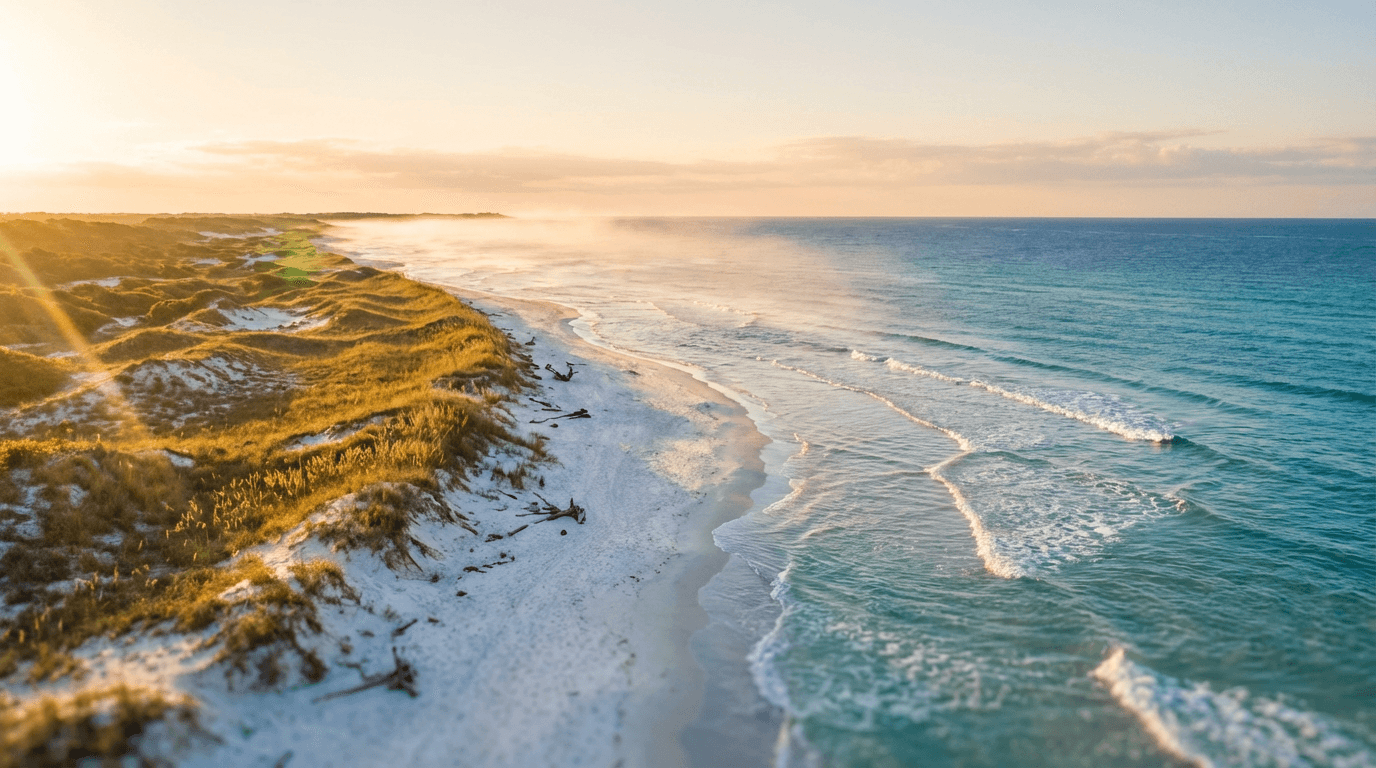 Clearwater Florida beach and coastline at sunset